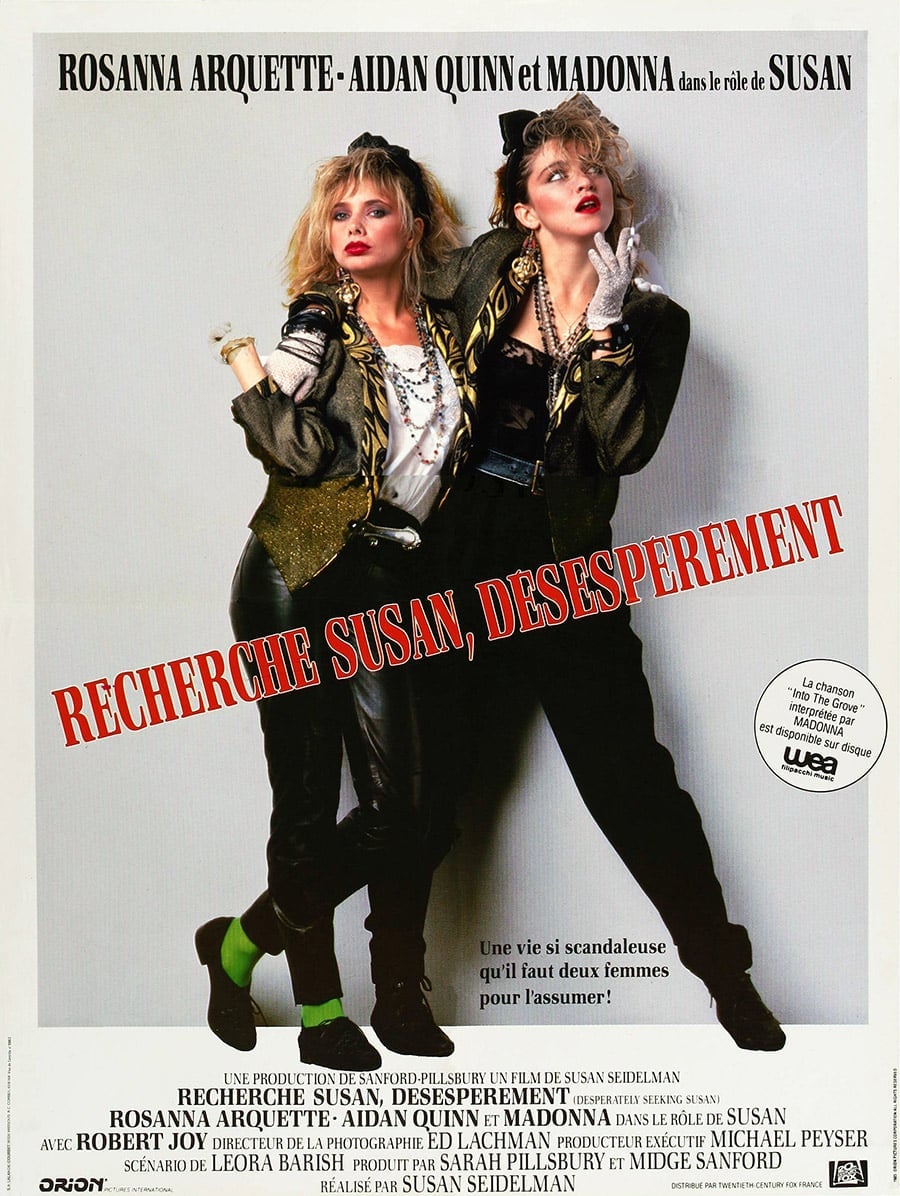 Recherche Susan désespérément 1985 – affiche du film avec Rosanna Arquette et Madonna
